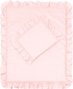 Sada do postieľok s volánom sýto ružová 50x65cm