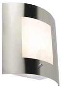 Vonkajšia nástenná lampa oceľ IP44 senzor súmraku - Emmerald