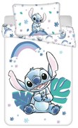 Biela/modrá bavlnená detská obliečka do postieľky 135x100 cm Lilo and Stitch "Rainbow" – Jerry Fabrics