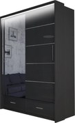Šatníková skriňa Multi 150, čierná