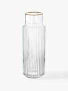 Ručne fúkaná karafa so zlatým okrajom Aleo, 1L