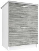 Kuchynská skrinka Belini spodná so zásuvkami 60 cm šedý antracit Glamour Wood s pracovnou doskou  TOR SDSZ60/1/WT/GW/0/E