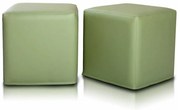 INTERMEDIC SK - Taburetka BLOCK 40x40 cm z ekokože | multifunkčný vak, podnožka, kocka Farba: E08 - Zelená svetlá (ekokoža)