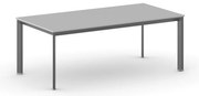 Rokovací kancelársky stôl PRIMO INVITATION, 200x100 cm, čierna podnož, sivá