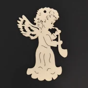 AMADEA Drevená ozdoba anjel so saxofónom 6 cm