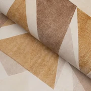 PVC obrus Hnedo-béžové trojuholníky PV-138 - metráž š. 140 cm
