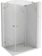 Mexen Lunar, pravý polkruhový sprchový kút 80 x 70 cm, 8mm číre sklo, zlatý profil, 833-080P-070L-50-00