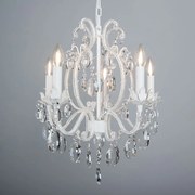 Biely krištáľ luster do spálne Ø50