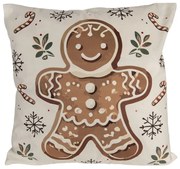 Béžová obliečka na vankúš s perníčkom - 45*45 cm