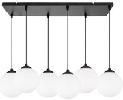 Závesné svietidlo Florence, 6x biele sklenené tienidlo