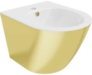 Mexen Lena, závesný bidet 480x370x325 mm, biela - zlatá, 35224806