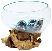 Roztavené sklo na dreve - Otvorená misa