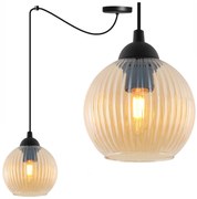 Závesné svietidlo Riffle Round Spider, 1x medové sklenené tienidlo