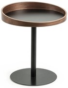 Okrúhly odkladací stolík s doskou v dekore orechového dreva ø 46 cm Kaori – Kave Home