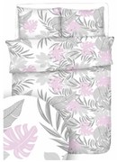 Obliečky krepové Tropic ružový TiaHome - 1x Vankúš 90x70cm, 1x Paplón 140x200cm