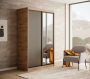 ŠATNÍKOVÁ SKRIŇA S POSÚVNYMI DVERAMI DAINA DUB ARTISAN + ČIERNA 100 cm