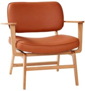 Oranžové kreslo z imitácie kože Hübsch Haze