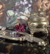 Zlatá antik dekoračná šperkovnica Leopard - Ø 13*14 cm