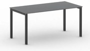 Rokovací kancelársky stôl PRIMO SQUARE, 160x80 cm, čierna podnož, grafit