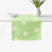 Goldea behúň na stôl teflónový - margarétky na zelenom 20x120 cm