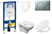 Cenovo zvýhodnený závesný WC set Geberit do ľahkých stien / predstenová montáž + WC Ceramia S-Line Pro 111.355.00.5NR3