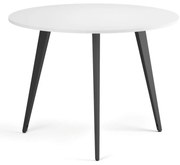 Konferenčný stôl PRIMO VIBE, priemer 100 cm, čierna podnož, biela