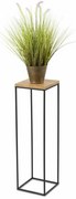 HowHomely Stojan na kvety BASICLOFT 80x24 čierna/hnedá DD0119