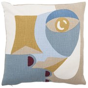 Bloomingville Bavlnený vankúš Ditte Blue 45 x 45 cm