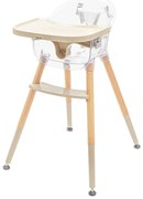 Baby Mix Jedálenská stolička Ingrid wooden, béžová