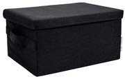 Čierny látkový úložný box s vekom 35x26x19 cm Soft Storage – Bigso