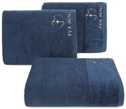 BAVLNENÝ UTERÁK EVA MINGE GAJA 70X140 CM TMAVOMODRÁ