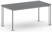 Rokovací kancelársky stôl PRIMO INVITATION, 160x80 cm, sivostrieborná podnož, grafit