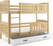Poschodová posteľ KUBO 200x90 | borovica - biela