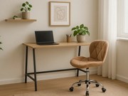 Set do pracovne stôl TAYLOR SONOMA 100x50 cm + kreslo AVOLA VELVET svetlo hnedé