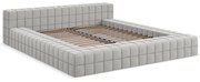 Svetlosivá čalúnená dvojlôžková posteľ s roštom 160x200 cm Akela – Makamii