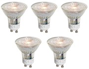 Sada 5 čírych LED žiaroviek GU10 50mm 4,5W 360 lm 2700K