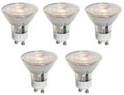 Sada 5 LED žiaroviek GU10 50 mm číra 4,5 W 360 lm 2700 K