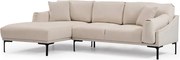 Svetlobéžová rohová pohovka Artie Leo, ľavý roh