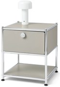 Kovový odkladací stolík »CN3« s 1 zásuvkou, svetlosivý