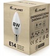 ecoPLANET LED žiarovka E14 sviečka 8W 700lm - studená biela