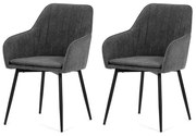 Súprava jedálenských polstrovaných stoličiek 2 ks, sivá, 55 x 84 x 57 cm