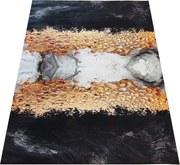 DY Čierno-zlatý koberec s mramorovým vzorom Black N 13 Rozmer: 80x150 cm