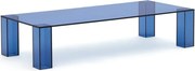 Modrý sklenený konferenčný stolík 60x140 cm Adularia – Kave Home