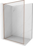 Mexen, Mexen Kioto-F L sprchová stena s rámom 80 x 202 cm, priehľadná 8 mm, brúsená meď - 800-080-174-65-00