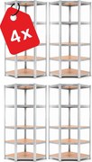 Akcia 4x Regál 180x90x40 cm rohový pozinkovaný 5-polícový, nosnosť 875 kg - 4ks