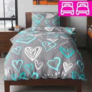 Bavlnené obliečky DONA BLUE LOVE 4-dielna sada 140x200 cm
