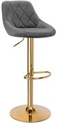 Barová stolička CYDRO zamatová, zlatá / grafitová