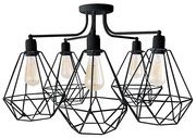 Luster KARO 5xE27/15W/230V čierna