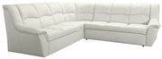 Kožená rohová sedacia súprava Dubaj LUX XXL, biela (U-1)