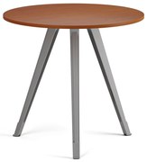 Konferenčný stôl PRIMO ZEN, priemer 80 cm, sivostrieborná podnož, čerešňa